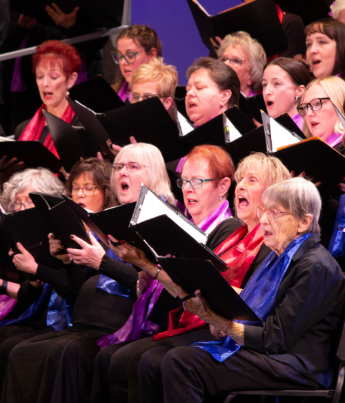 __title__ altos singing in a concert